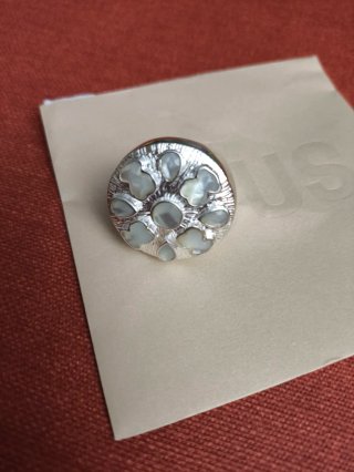 Anillo Tous Original Talla 17.5 Plata y Nácar