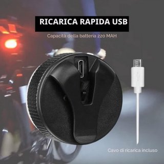 Luce posteriore LED bici 5 modalità