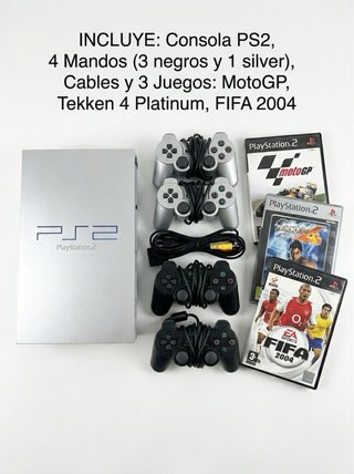 PlayStation 2 Silver + 4 Controller + Cavi + 3 Giochi
