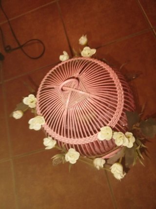 Jaula Decorativa Rosa Flores Comunión