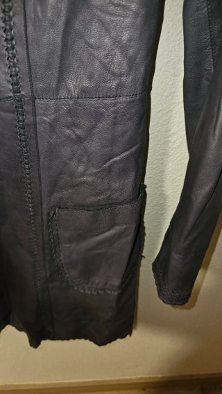 Cappotto vintage in pelle viola