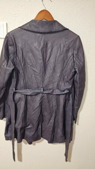 Cappotto vintage in pelle viola