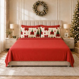 Completo Lenzuola Natale Rosso