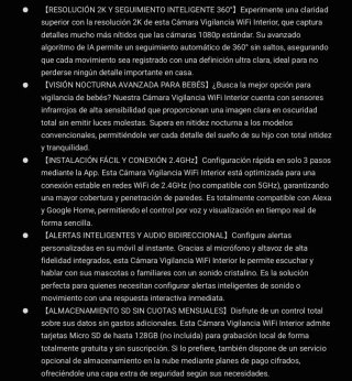 Cámara Vigilancia GNCC WiFi Interior 2K 3MP