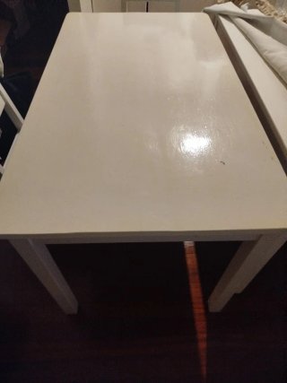 Mesa comedor blanca lacada