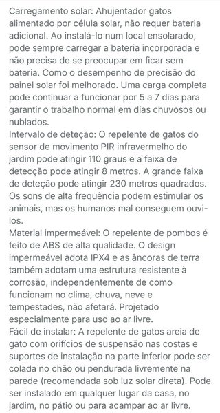 Repelente Solar de Animais