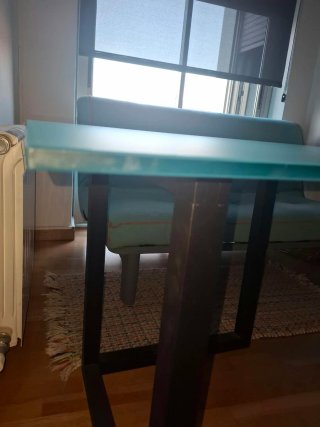 Mesa escritorio cristal y metal