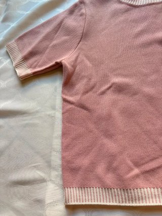 Maglioncino vintage rosa e bianco