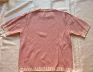 Maglioncino vintage rosa e bianco