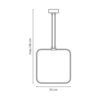 Lámpara Colgante LED Diseño Cuadrado 35cm