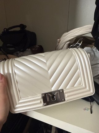 Borsa Marc Ellis bianca e argento