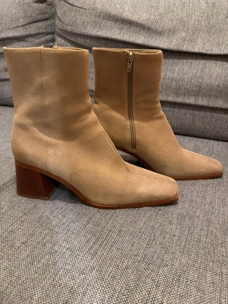 Botines Mango Beige Tacón