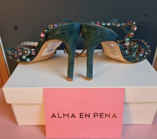 Sandalias joya Alma en Pena Verde Océano Talla 37