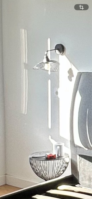 Lampada,applique e comodino in metallo nero