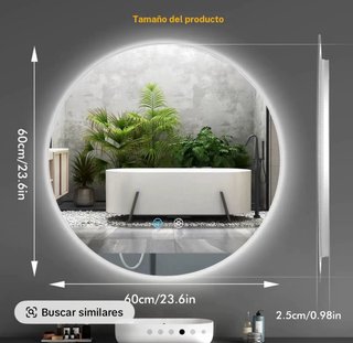 Espejo Redondo Baño con Luz LED