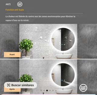 Espejo Redondo Baño con Luz LED
