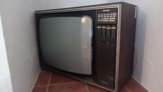 Televisor Vintage Philips Marrón/Gris