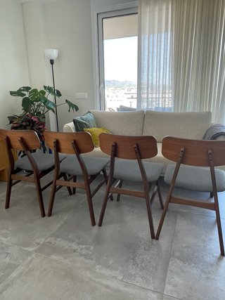 4 Sillas Kave Home Madera y Tela