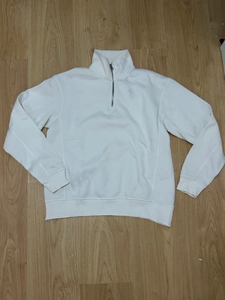 Sudadera blanca media cremallera