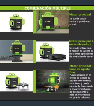 Nivel Láser 4D 16 Líneas Trípode Maletín