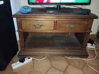 Mueble TV madera y negro
