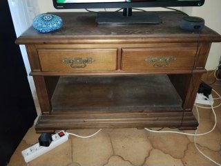 Mueble TV madera y negro