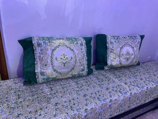 2 Sofás Marroquíes Oro y Verde