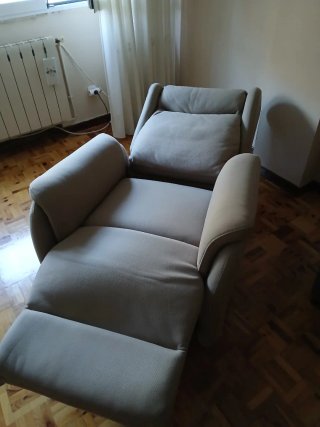 Sillón eléctrico reclinable beige