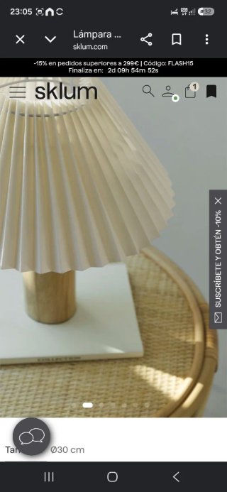 Lámpara de mesa Sklum madera