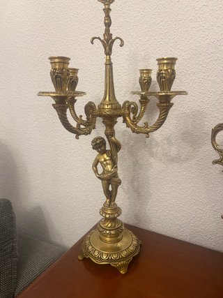 Juego de candelabros de Bronce macizo