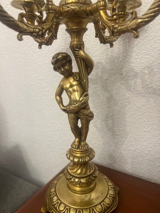 Juego de candelabros de Bronce macizo