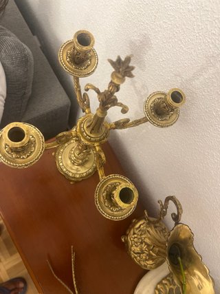 Juego de candelabros de Bronce macizo