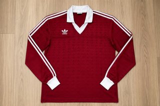 Maglietta Adidas Vintage a Manica Lunga Rossa