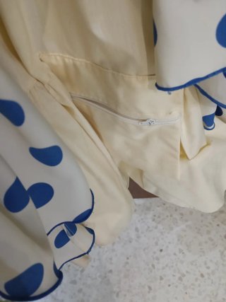Traje Flamenca Lunares Azul y Blanco