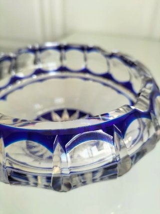 Cenicero Cristal Bohemia Azul
