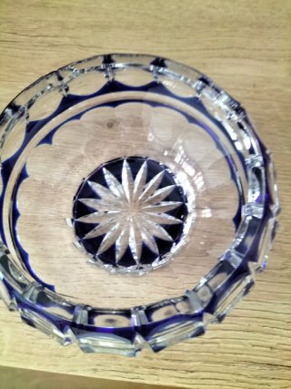 Cenicero Cristal Bohemia Azul