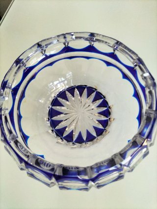 Cenicero Cristal Bohemia Azul