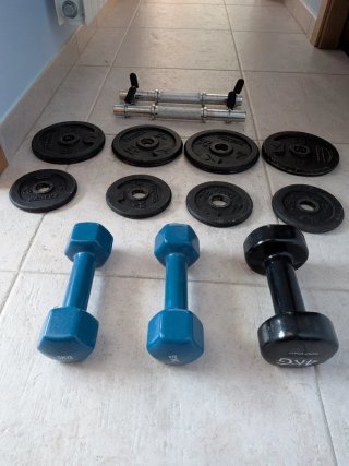 Pesas Decathlon 2x3kg + 2x4kg + Discos