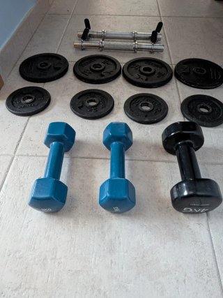 Pesas Decathlon 2x3kg + 2x4kg + Discos