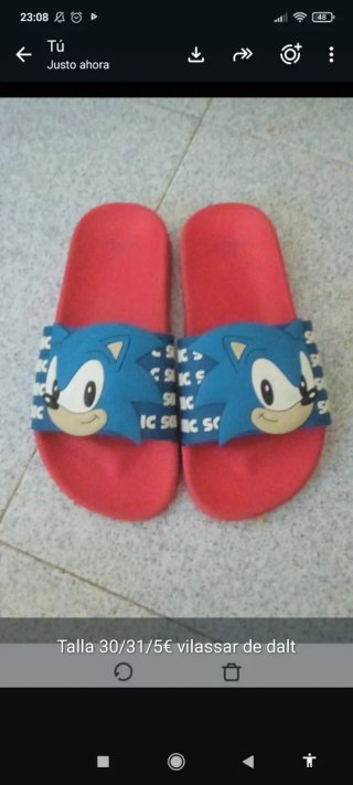 Chanclas Sonic Talla 30/31