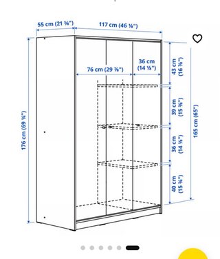 Armario IKEA KLEPPSTAD 3 puertas blanco