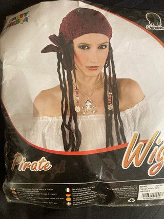 Peluca Pirata con Bandana Marrón