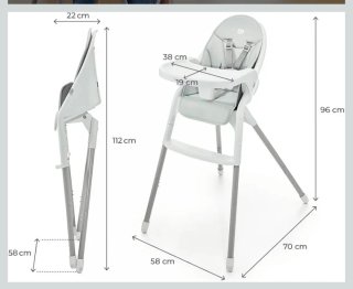 Trona Kinderkraft DINNLY Silla Infantil Plegable