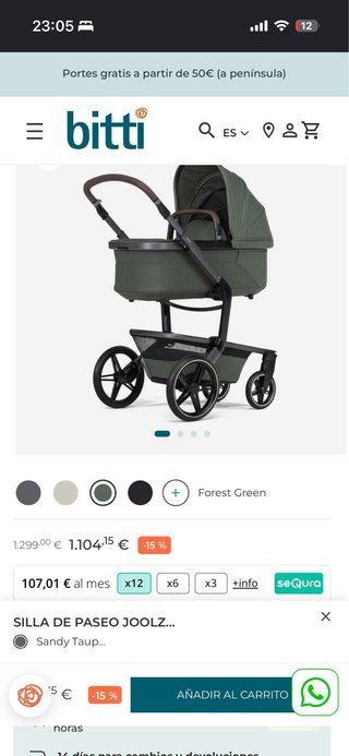 Joolz Day 5 Forest Green + capazo