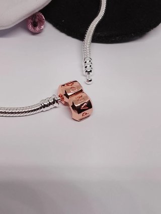 Pulsera Pandora 21cm Cierre Barril Oro Rosa