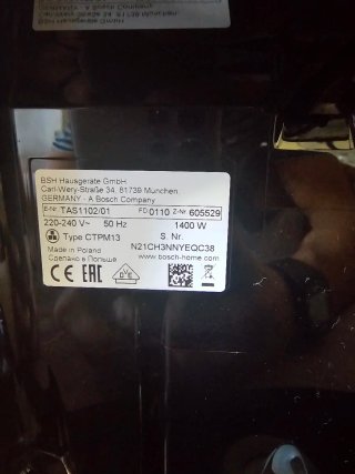 Cafetera Tassimo Bosch Negra