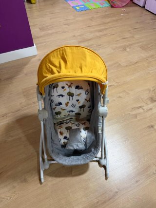2 Hamaca para bebé con capota amarilla