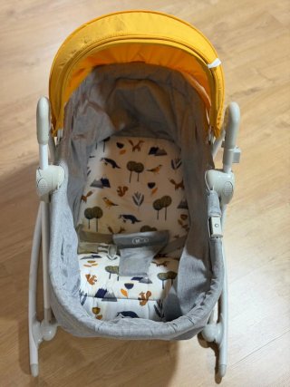 2 Hamaca para bebé con capota amarilla