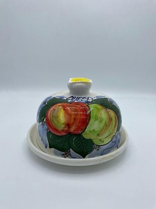 Campana cerámica con frutas y plato