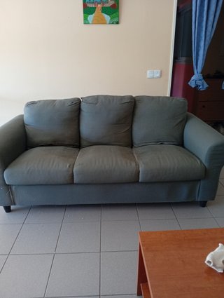 Sofá 3 plazas Ikea gris tela